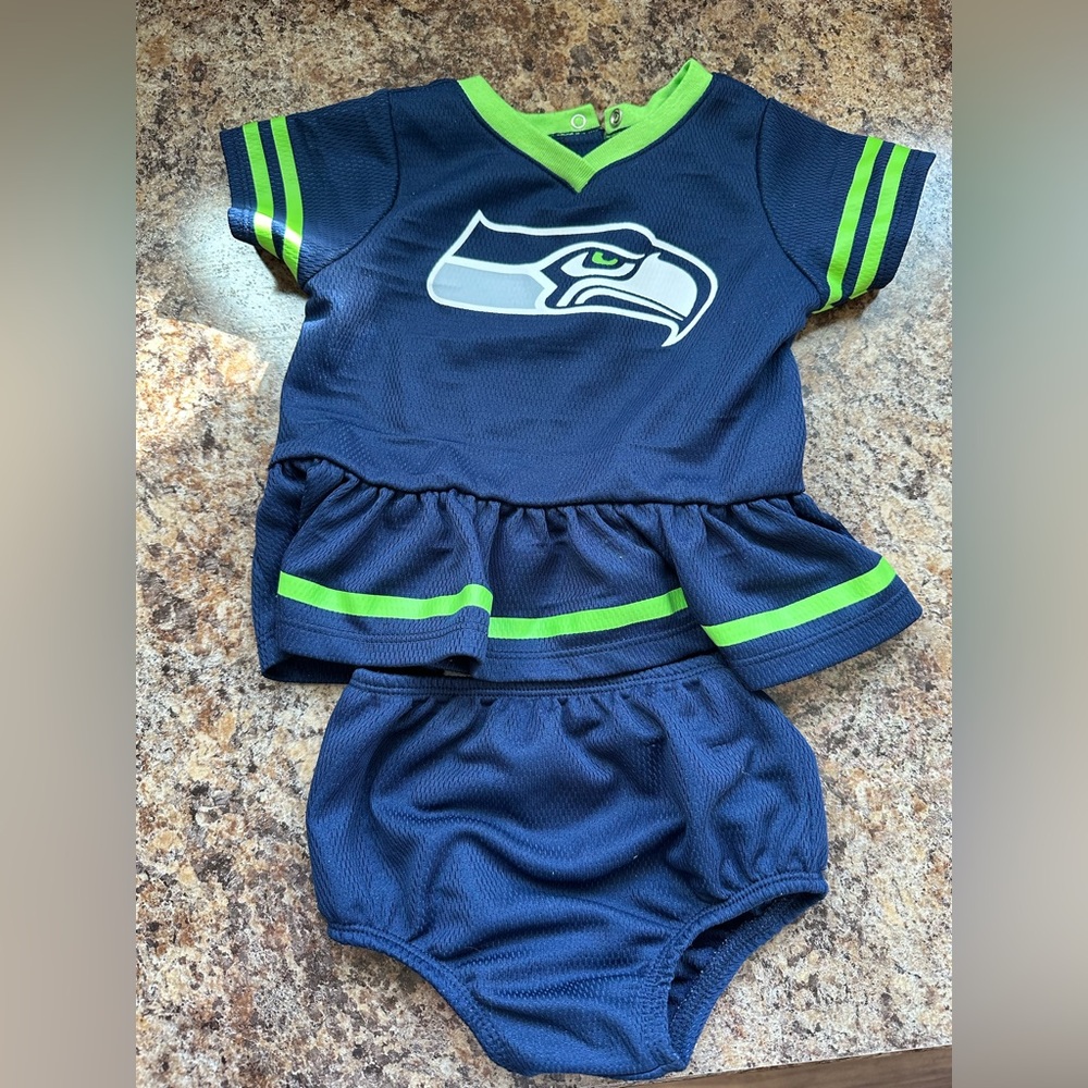 NFL Seattle Seahawks 3/6 Infant Team Jersey and Bummie